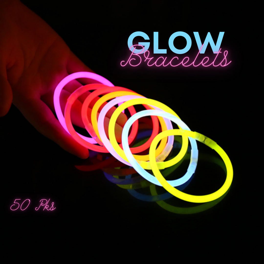 232X Mix Colour Glow Sticks Bracelets Glowsticks Set Bundle Glow In The DarK AUS