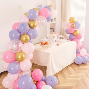 Pink Balloon Garland, Gold Balloon Garland Arch Kit, Elegant Party Balloons for Birthdays & Baby Showers, DIY Balloon Decoration