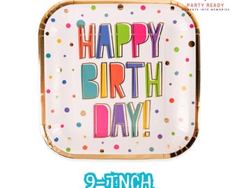 Kids Birthday Party Plates: Cheerful Celebration Dessert Plates, Pack of 6