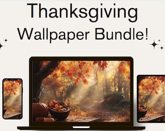 Thanksgiving Desktop Wallpaper Bundle | Cozy Fall Aesthetic | 16:9 Aspect Ratio HD Wallpapers for Autumn | Pumpkin Patch, Cottage, Feast