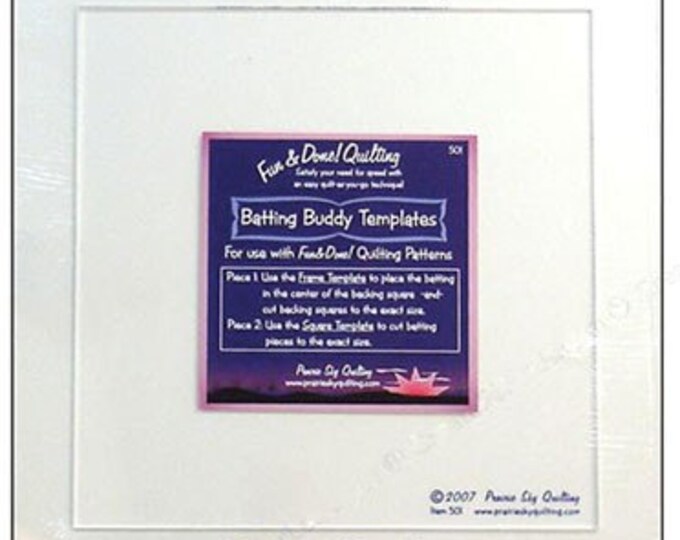 Batting Buddy Template for Fun and Done Quilting by Prairie Sky Quilting Etsy