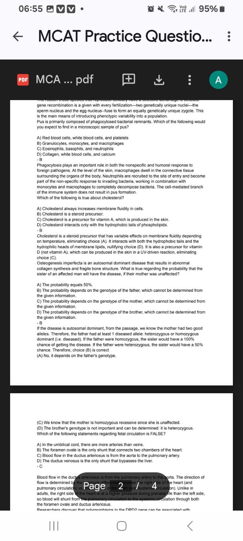 MCAT Practice Questions and Answers - Etsy