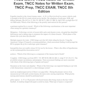 TNCC 8th Edition Exam Prep: Solution Guide (Updated Fall 2025)