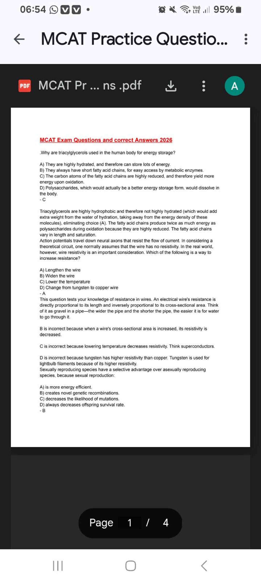 MCAT Practice Questions and Answers - Etsy