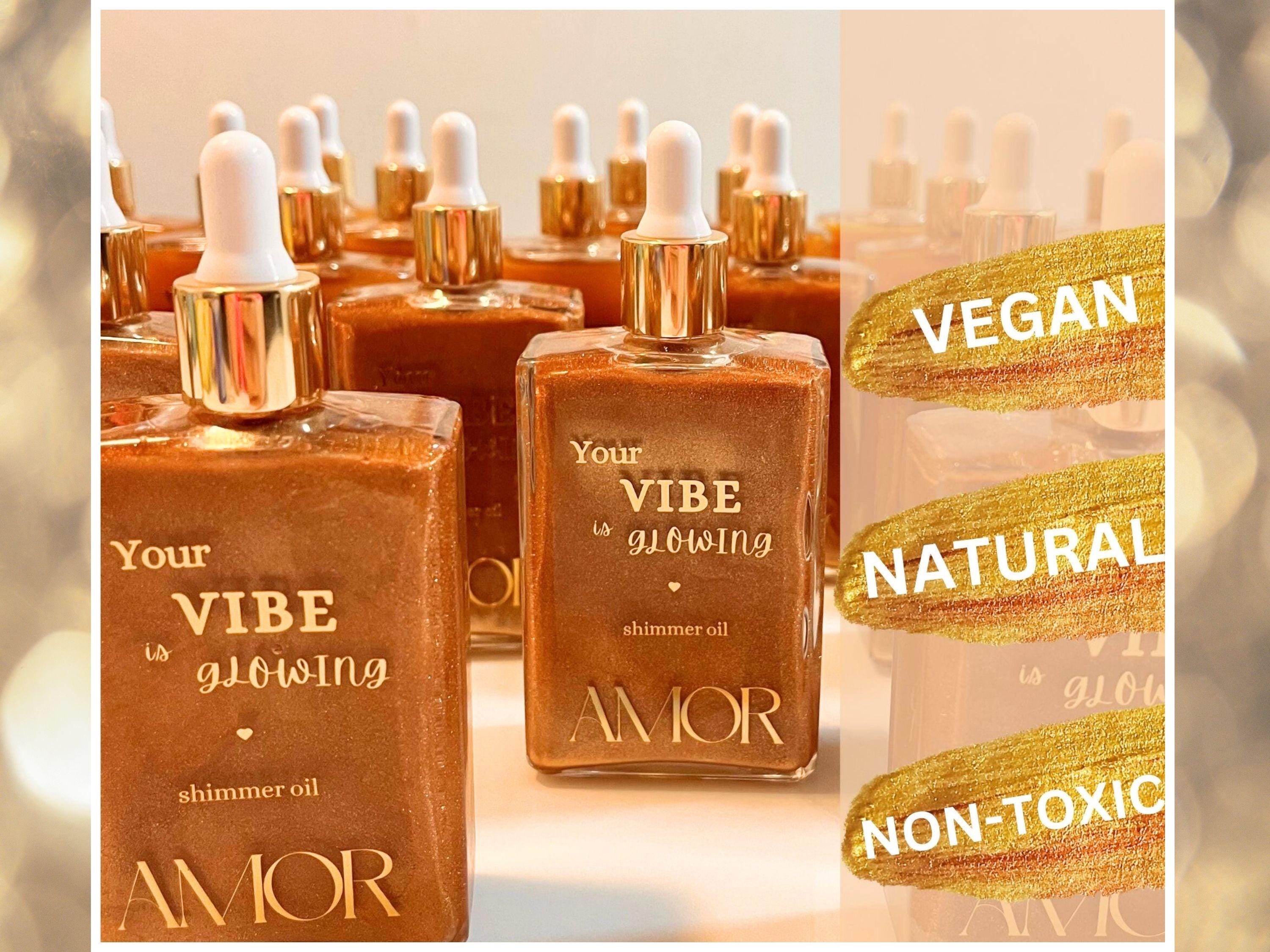 Shimmer Body Oil Glowing Bronzer Vegan natural Shimmery Oil Moisturizer