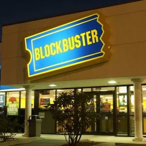 BlockBuster Sign, 12&quot; x 24&quot; PVC retail display, Block Buster!! History!