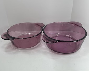 Corning Visions Auflaufform Set Amethyst Lila Ausgezeichnet Vintage 1174 1148