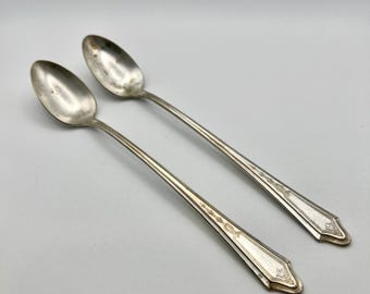 Cuillères à thé glacé Oneida Tudor Plate Duchess (également appelée Dutchess) 1923, plaquées argent.
