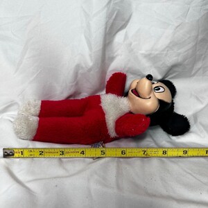 Disney Micky Minnie Maus Plüsch Vinyl Puppe Set klein Rot Schwarz Weiss Gut VTG Bild 8