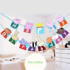 Guirnalda de decoración para fiesta de cumpleaños de Peppa Pig de 5 metros