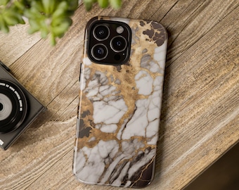 Gold Marble Tough Phone Case: Protective Stylish Cover