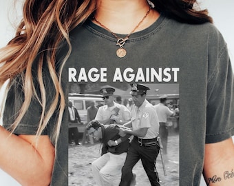 Comfort Colors® Rage gegen die Maschine Shirt, Rage gegen die Maschine Shirt, Bernie Sanders Shirt, Wiederstand Shirt, Anti Trump Shirt, Geschenk