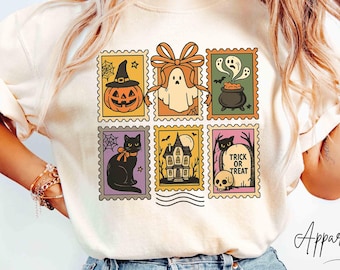 Comfort Colors® Retro Halloween Shirt, Pumpkin Witch Shirt, Halloween Cat Shirt, Ghost Shirt, Haunted Mansion Shirt, Gift for Halloween