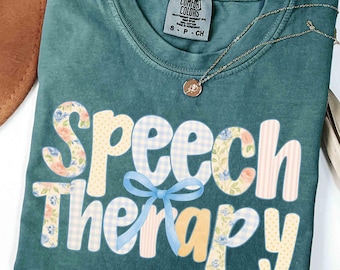 Camiseta de logopedia con lazo, colores cómodos, camiseta SLP, camiseta SLPA, regalo para logopeda, camiseta de logopedia, camiseta de terapeuta