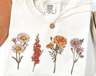 Camiseta del mes de nacimiento Comfort Colors®, sudadera del mes de nacimiento, camiseta personalizada del mes de nacimiento, regalo para la abuela, regalo para el Día de la Madre, regalo para mamá, regalo para mamá
