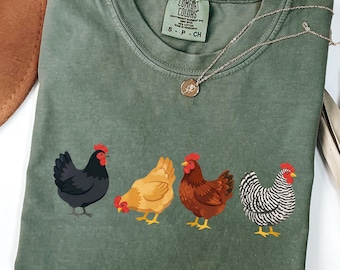 Comfort Colors® Chicken Shirt, Farm Animal Tee, Cute Hen Sweatshirt, Country Farmhouse Shirt, Chicken Lover Gift, Farmer Farm Life Shirt