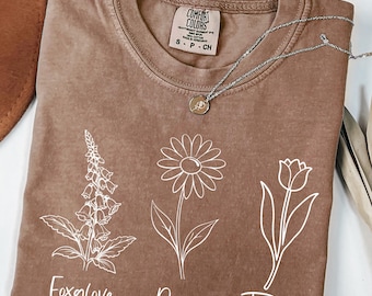 Camisa floral FDT Comfort Colors®, Camisa Foxtrot Delta Tango, Sudadera floral FDT, Camisa FDT, Camisa floral FDT, Regalo FDT, Camisa sutil FDT