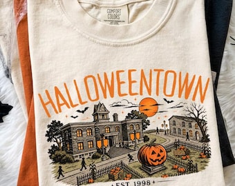 Comfort Colors® Halloweentown Shirt, Retro Spooky Town Sweatshirt, Vintage Halloween Movie Poster Gift for Halloween Movie Fans Everywhere