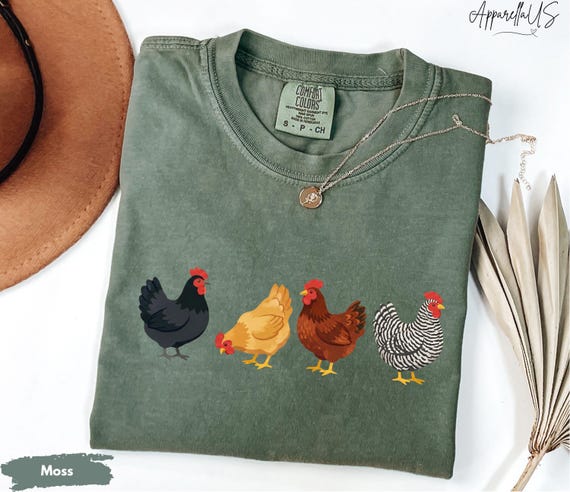 Comfort Colors® Chicken Shirt, Farm Animal Tee, Cute Hen Sweatshirt, Country Farmhouse Shirt, Chicken Lover Gift, Farmer Farm Life Shirt