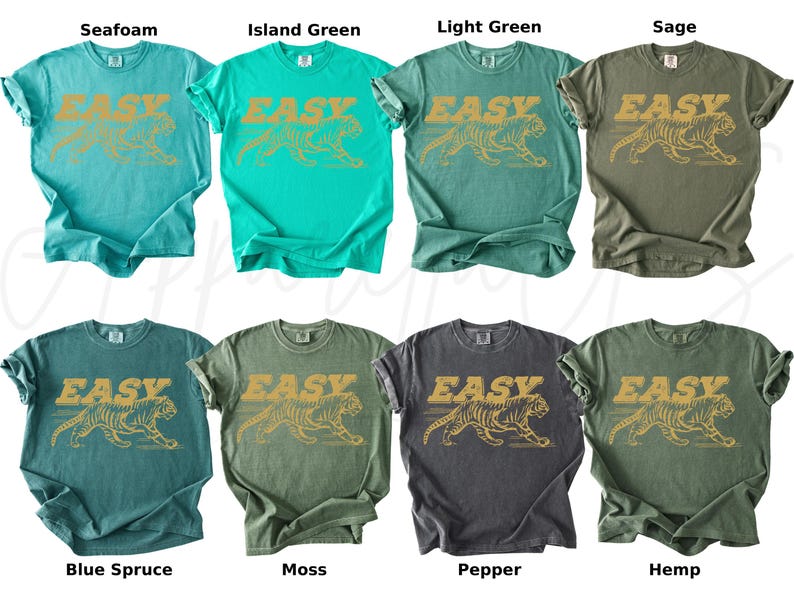 Comfort Colors® Enkel tigerskjorta, motivationsskjorta, estetisk tigerskjorta, hippieskjorta, retro bohoskjorta, vilddjurskjorta, retro tiger bild 6