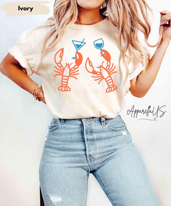 Comfort Colors® Martini Lobster Shirt, Martini Cocktail Shirt, Retro Lobster Gift Shirt, Retro Martini Shirt, Vacation Mode Gift Shirt