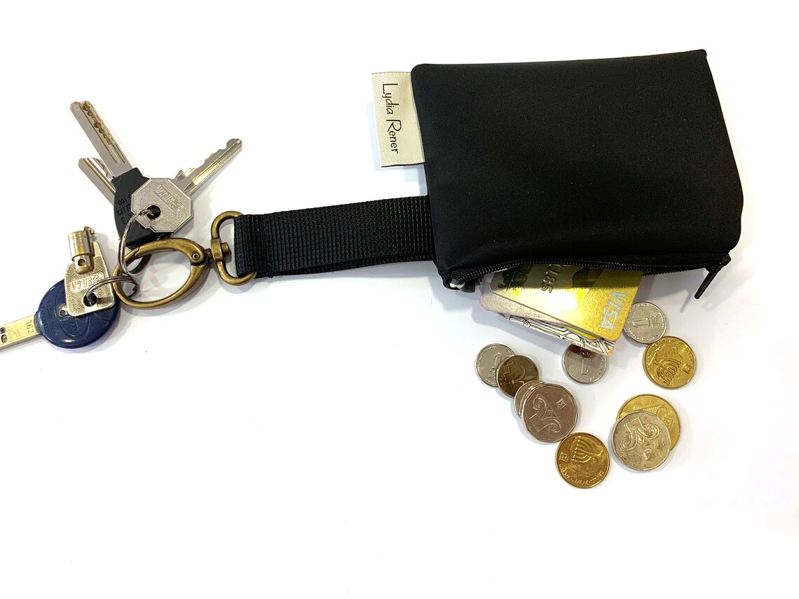 Small Keychain Pouch. Vegan Keychain Bus Card Pouch. Credit Etsy
