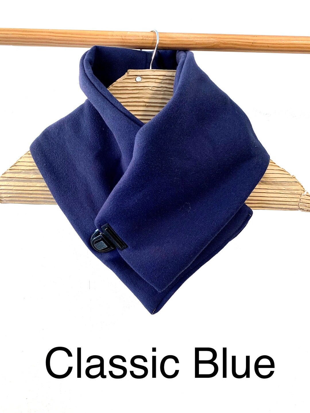 Fabric Blue Scarf. Trendy Cotton Scarf. Neck Warmer. One Loop Scarf