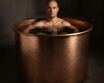 Hammered Copper Ice Bath Tub | Handmade Cold Plunge Recovery Wellness
