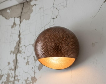 Hammered Copper Wall Sconce Minimalist Half Dome Wall Light Modern Luxury Ambient Lighting Handmade Wall Lamp