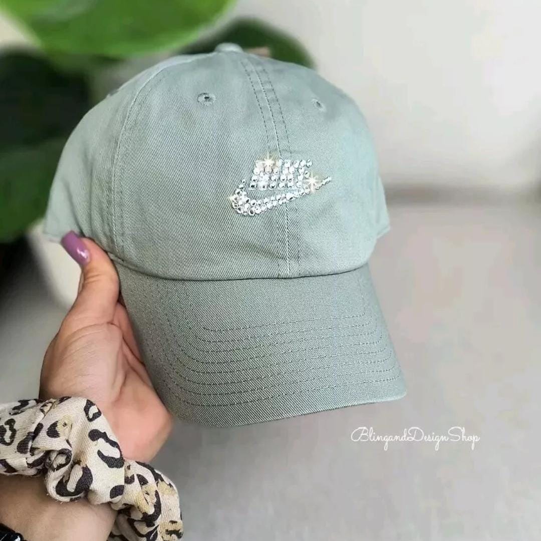 Green Bling Nike Hat Cotton Adjustable Cap made with Crystals NWT Futura Nike Club Futura Cotton Adjustable Cap - Geode | Hibbett main image 2