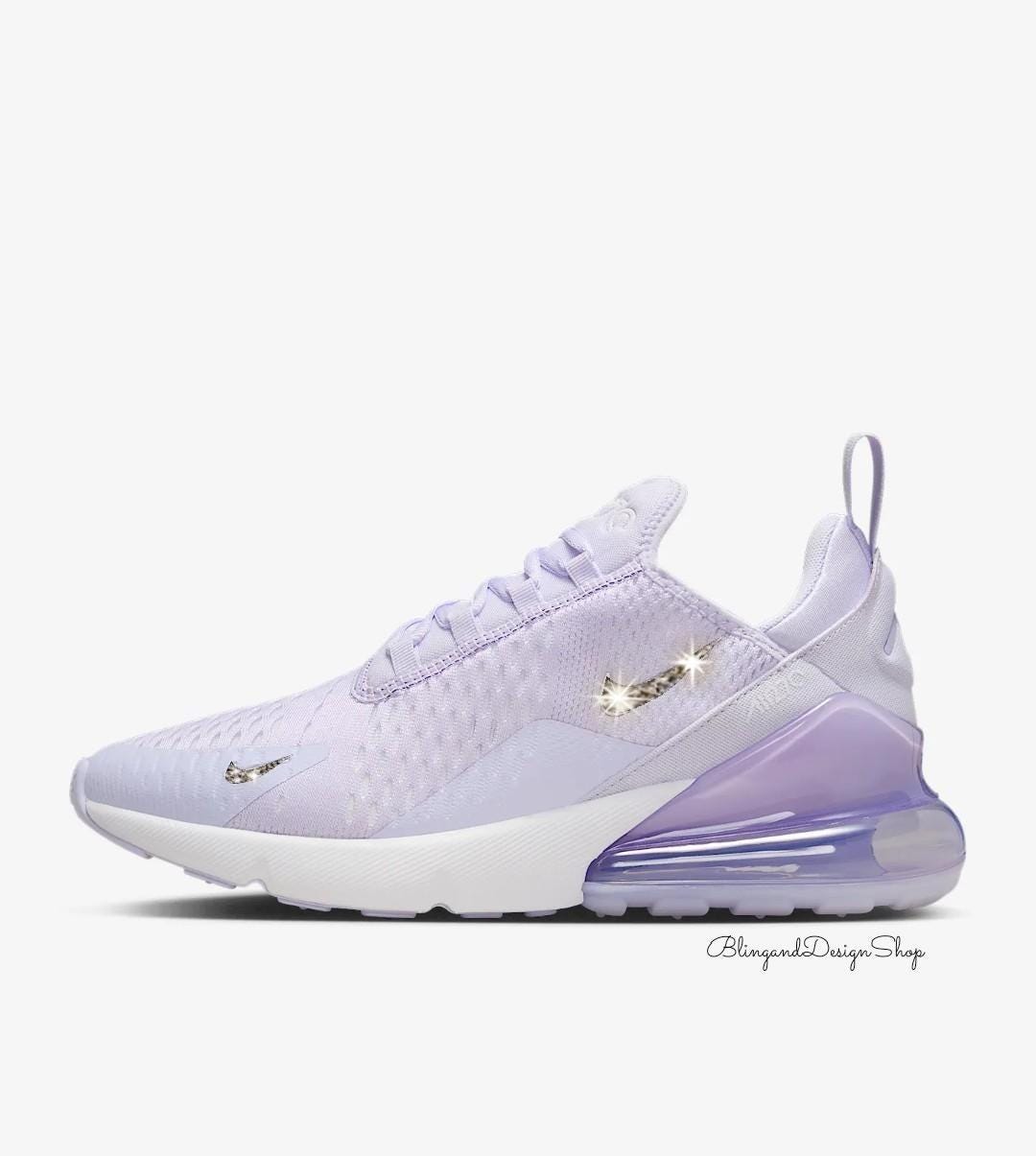 アンテプリマ　スワロフスキー Swarovski Women's Air Max 270 Purple & White Sneakers Blinged With