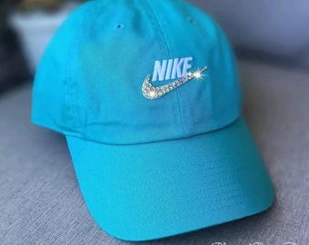 Green Bling Nike Hat Cotton Adjustable Cap made with Crystals NWT Futura Women main image 2