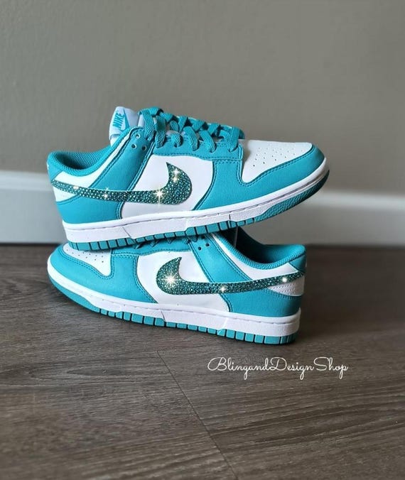 turquoise and white nike shoes