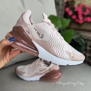 Bling Women's Air Max 270 Pink Sneakers Shoes Customized with Crystals, Bling Sneakers