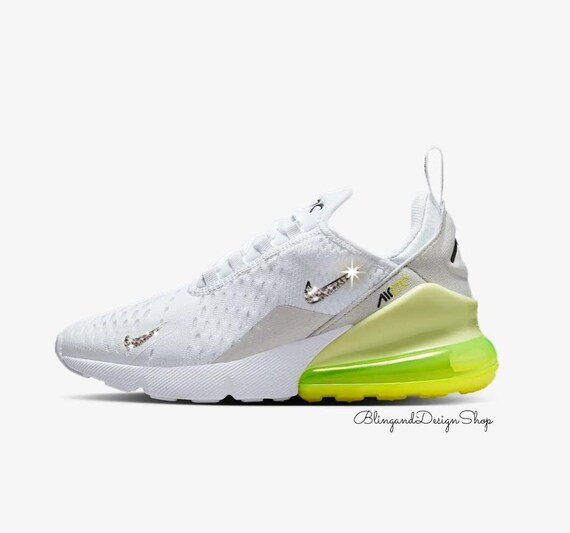 Swarovski Girls Air Max 270 Sneakers White Vibrant Yellow Youth