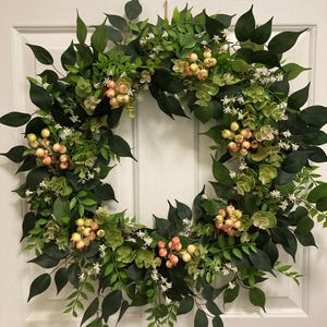 25 in. dia. Mixed Greenery and Berry Wreath for Front Door