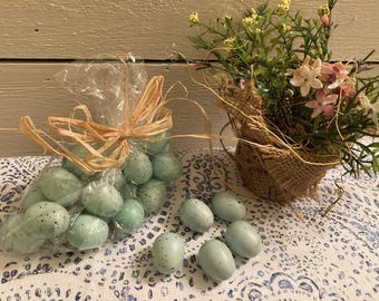 24 Speckled Blue Green Nest Eggs 1 inch, Spring, Easter, Year-round Decor (24 pc)