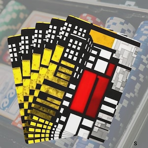 Mazzo di carte da gioco d'arte moderna, carte da poker ispirate a Piet Mondrian, regalo unico per la serata di gioco, carte da gioco artistiche, mazzo di design astratto,