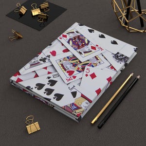 Scattered Playing Cards Hardcover Journal | Poker, Casino Notebook