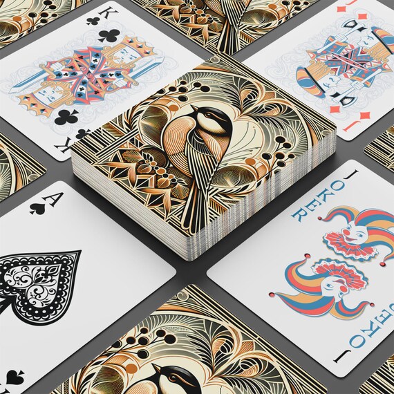 Jeu De 52 Cartes à Jouer Ancien Art Déco Suédois Avec Boîte Et Joker
