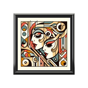 Art Deco Schmuckschatulle, elegante Aufbewahrungsbox für Ringe und Ohrringe, personalisiertes Geschenk für sie, Vintage-Stil Aufbewahrungsbox, dekorativer Organizer