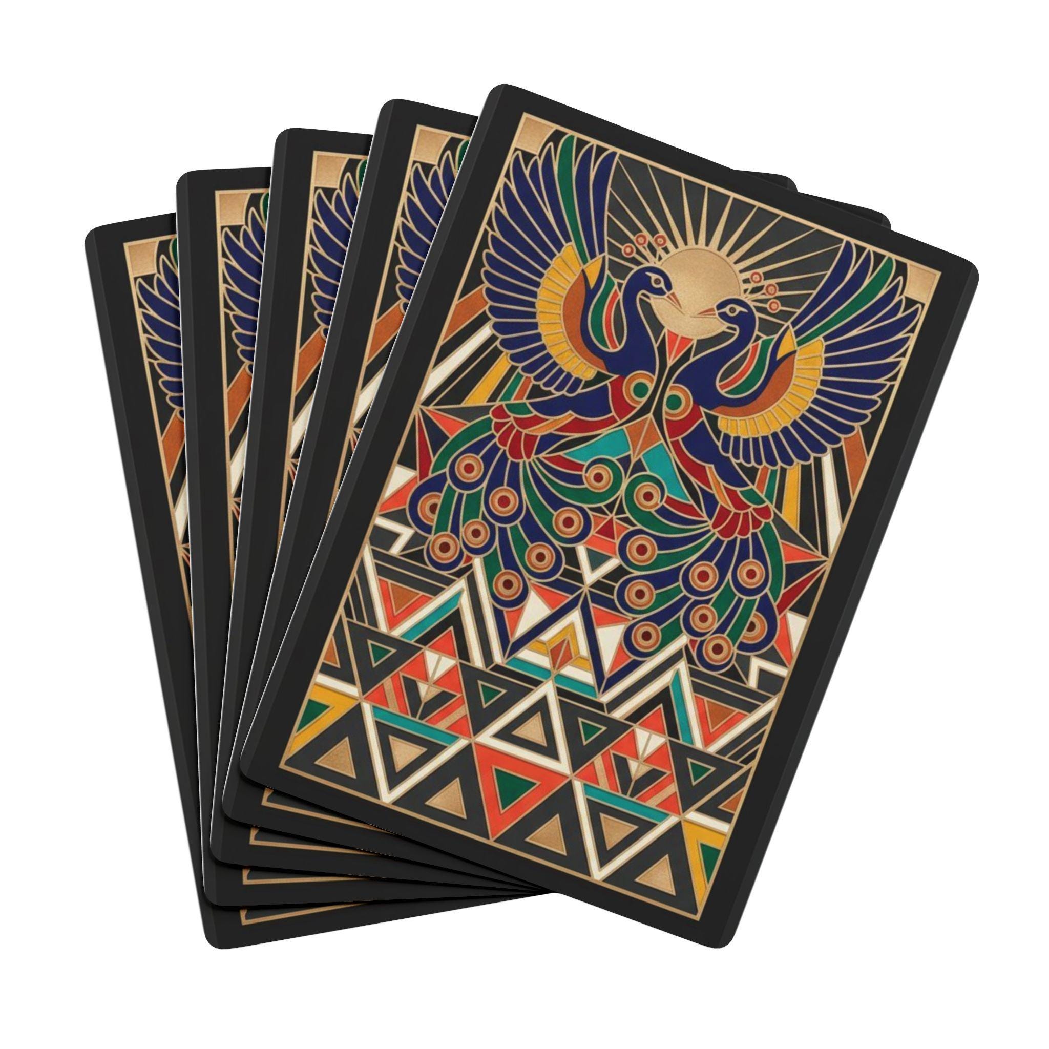Discover Art Deco Playing Cards: Peacock Design, Casino Style