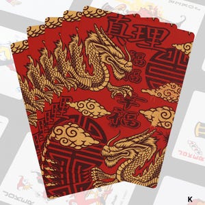 Cartas de pôquer de dragão chinês, baralho de jogo exclusivo para noite de jogos, noite de pôquer, entusiastas de jogos de cartas, suprimentos para festas de cassino, ideia de presente divertida