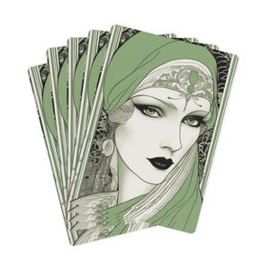 Feito no Reino Unido - Cartas de baralho elegantes em estilo Art Déco para noites de pôquer, presente de design exclusivo para jogadores, acessório para noite de pôquer