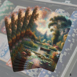 Cartas de jogar pôquer, baralho inspirado em pintura a óleo de Claude Monet para noite de jogos, presente para amantes da arte, item de colecionador, cartas de jogar exclusivas, pôquer