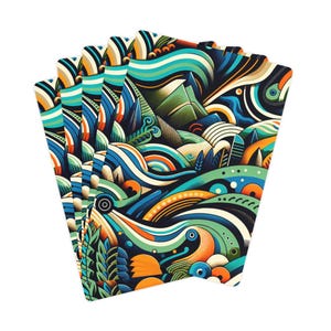 Naipes hechos en el Reino Unido, divertida baraja de póker con diseño abstracto inspirado en Nueva Zelanda, artículos para la noche de juegos, accesorios para juegos de cartas, baraja con temática neozelandesa