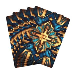 Baraja de cartas, naipes de póquer Art Deco azules y dorados: entretenimiento divertido para la noche de juegos, idea de regalo única, suministros para la noche de casino, baraja de cartas