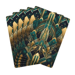 Naipes, elegante juego de póker art déco, diseño vintage, noches de casino, regalo para gamers, baraja de 52 cartas