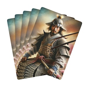 Carte da gioco Samurai Poker, mazzo di carte di ispirazione giapponese per serate di giochi di carte - regalo unico, oggetto da collezione, arredamento per sala giochi, mazzo di carte da gioco,