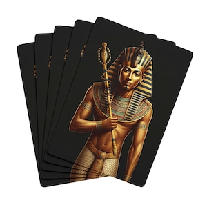 Cartas de pôquer, cartas de pôquer do faraó egípcio, baralho exclusivo, jogo de cartas do antigo Egito, presente divertido para jogadores de cartas, conjunto de pôquer ilustrado